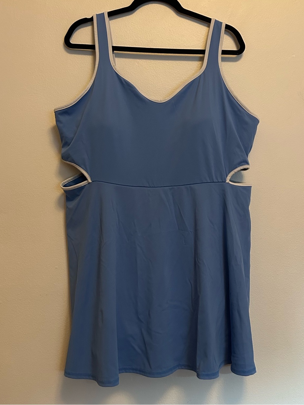 Blue Tank Top Skort Athletic Dress with side cutouts